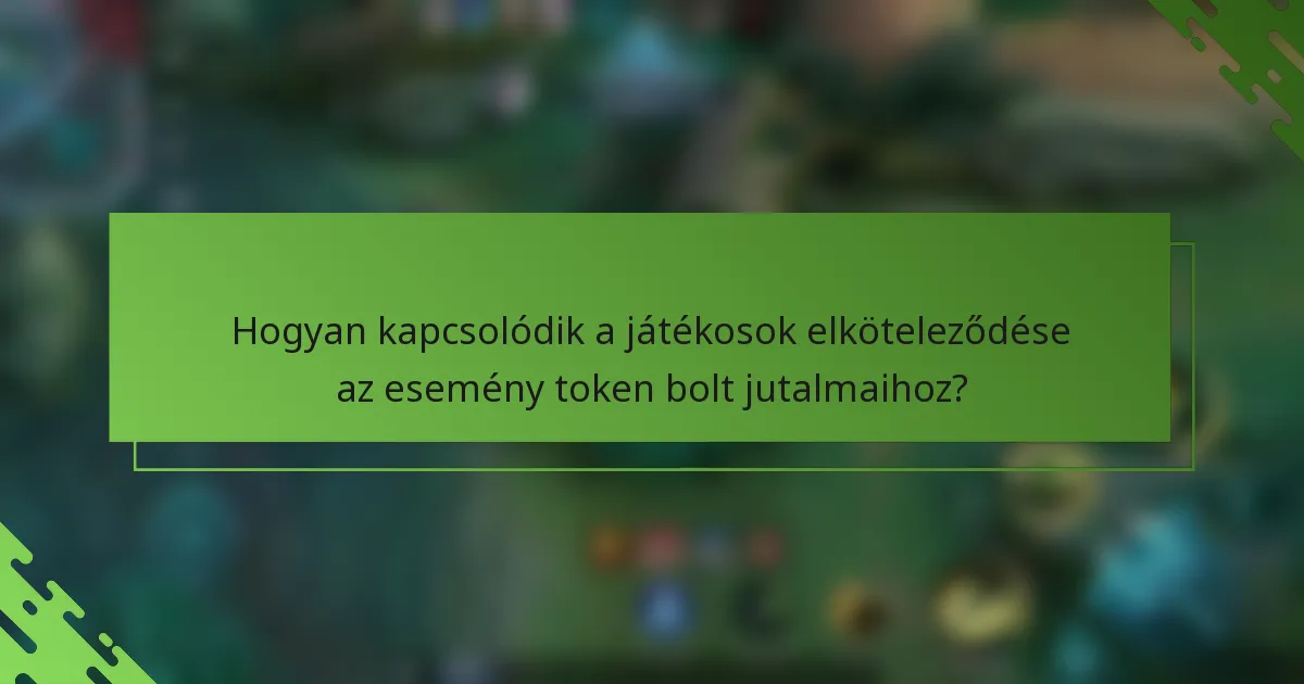 Hogyan kapcsolódik a játékosok elköteleződése az esemény token bolt jutalmaihoz?